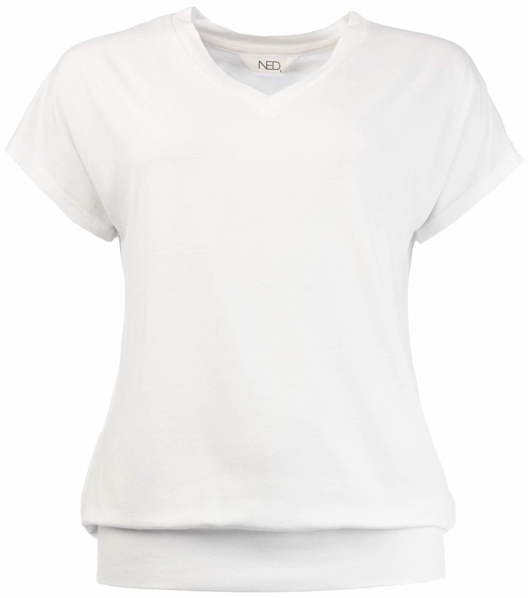 NED T-shirt Mana Ss Heavy Vi/ea 25s2-u500-41 00 Optical White Dames Maat - M