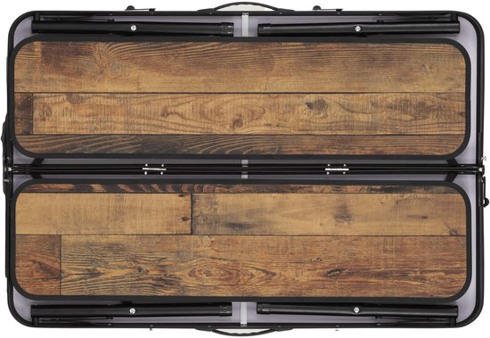 Springos Picknick Tafel Met Bankjes - Campingtafel - Campingset - Biertafel - Horeca -Tafel - Bankjes - Opvouwbaar - Bruin - 90 x 60 x 70 cm — afbeelding 3
