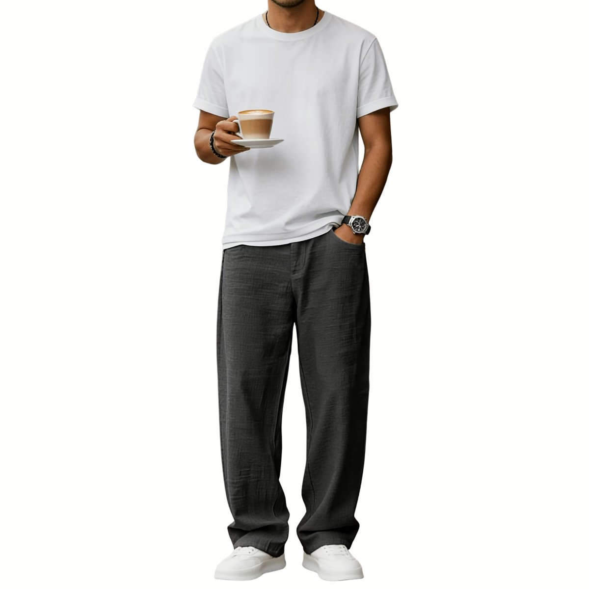Currero Linnen Broek Heren - Zomerbroek - Volwassenen - Lange Broek - Pantalon - Strandbroek - Zomer - Ibiza Stijl - Zwart XXL