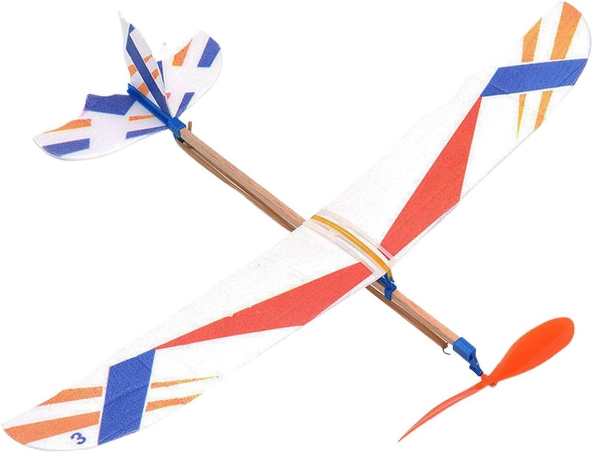 Elastisch Vliegtuig - Vliegend Speelgoed - Buiten Spelen - Elastisch Energie Principe - 51 x 44 cm - Enkel Kenmerk
