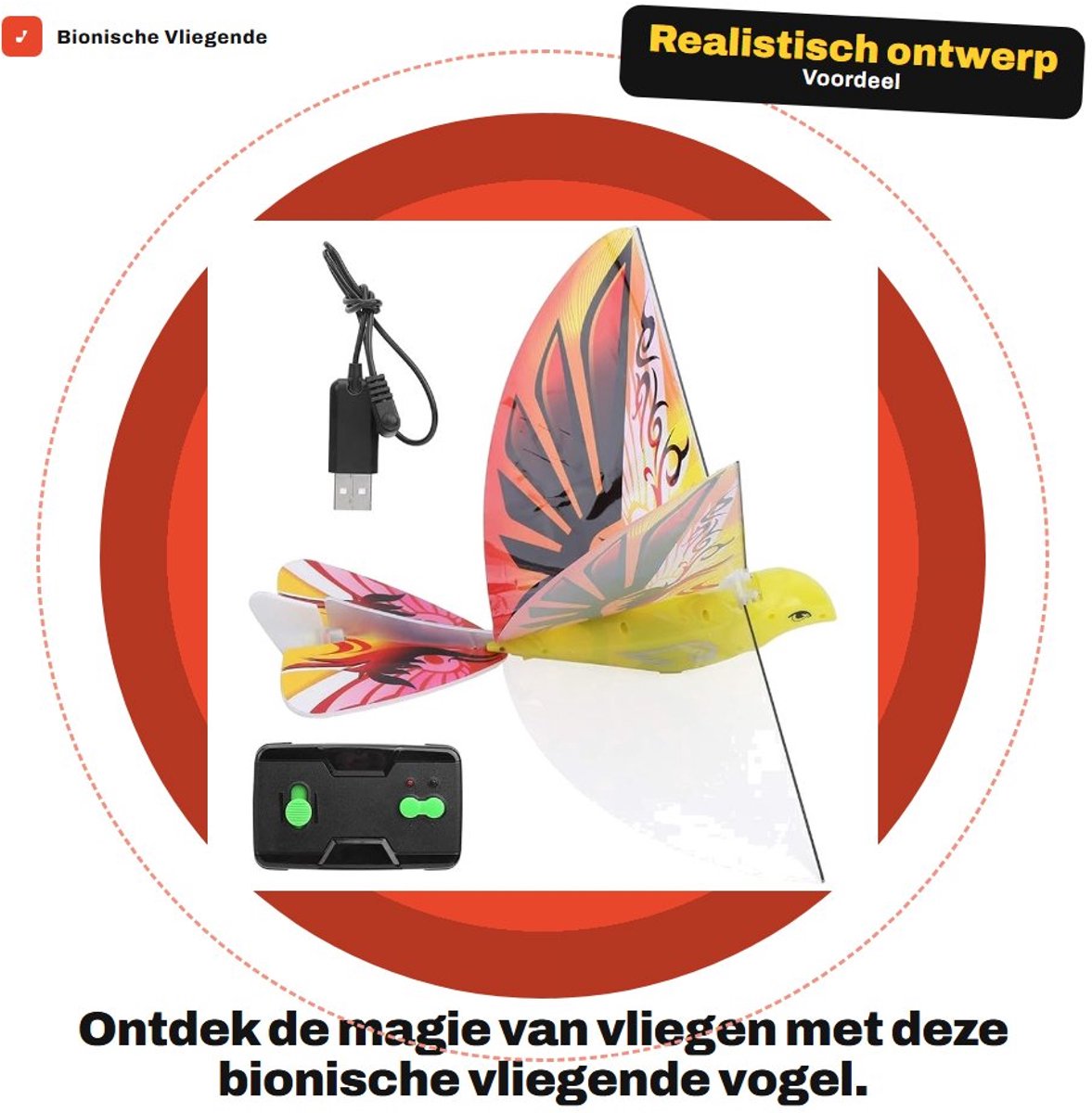 Dailygoods- Vliegende Vogel Bionisch Ontwerp - Afstandsbediening - Kinderspeelgoed - Speelgoed voor Volwassenen - Buitenspeelgoed - Zeer Realistisch - Vliegend Speelgoed