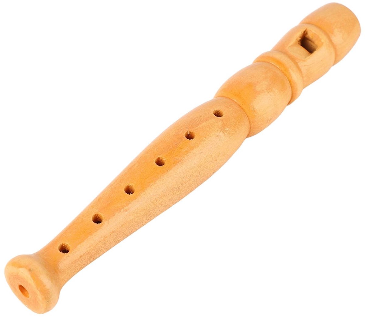Dailygoods- Fluit 6 Gaten - Houten Muziekinstrument - Compact Ontwerp - Veilig en Duurzaam - Geschikt voor Kinderen - Glanzende Afwerking