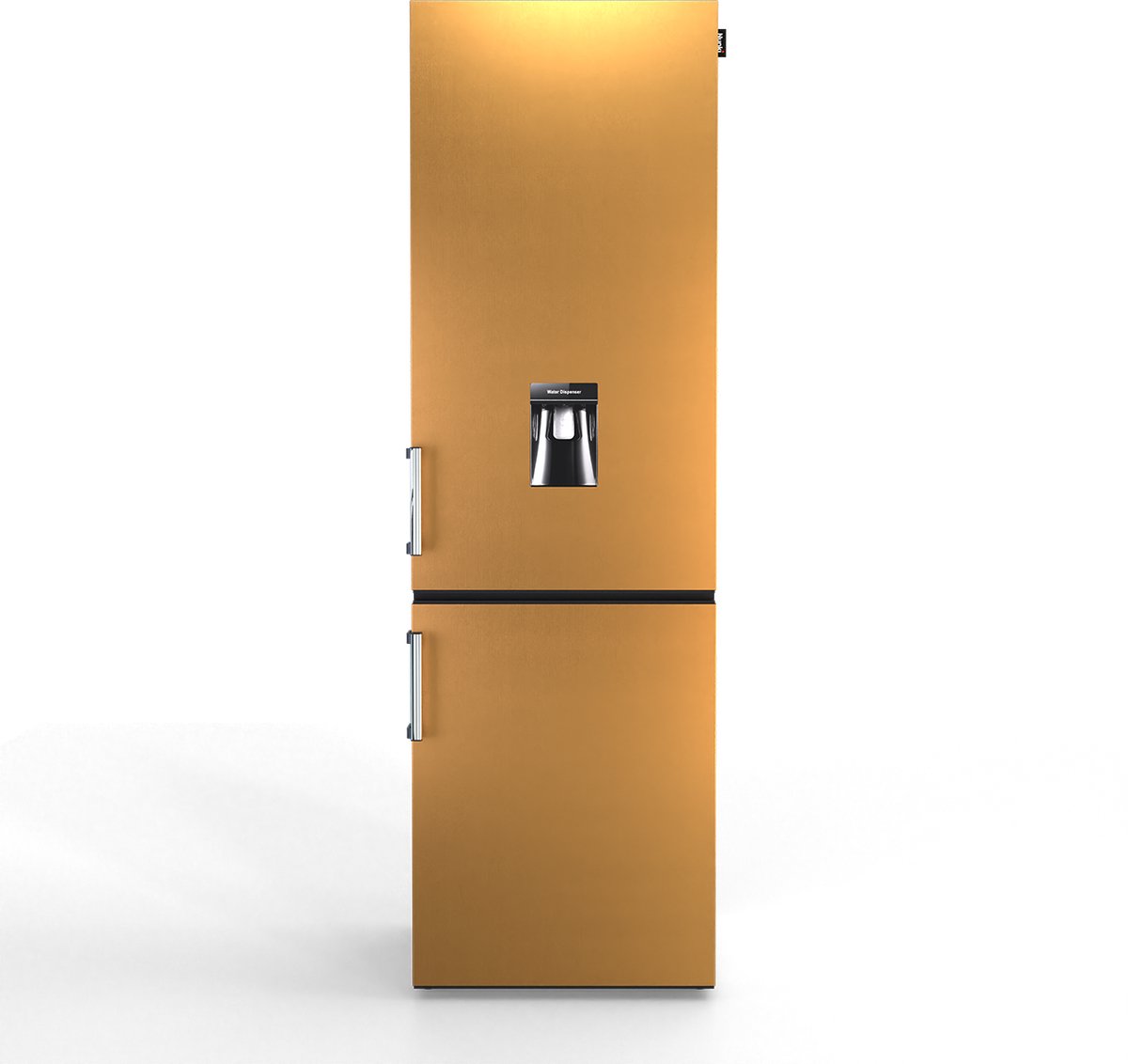 NUNKI LARGEH2O-ABRZ / Combi Bottom Koelkast, E klasse, 268l, Waterdispenser, Brushed Bronze - Texture (ALL sides)
