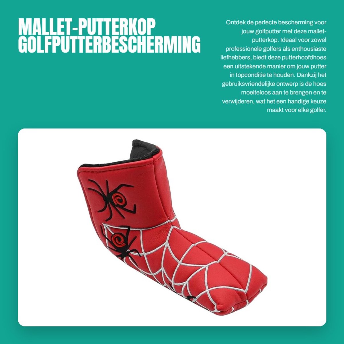 Dailygoods- Golfputterkop - Duurzaam PU-leer - Mallet Putterhoes - Bescherming - Veilig Sluitontwerp - Geschikt voor de meeste putters - Puttercover