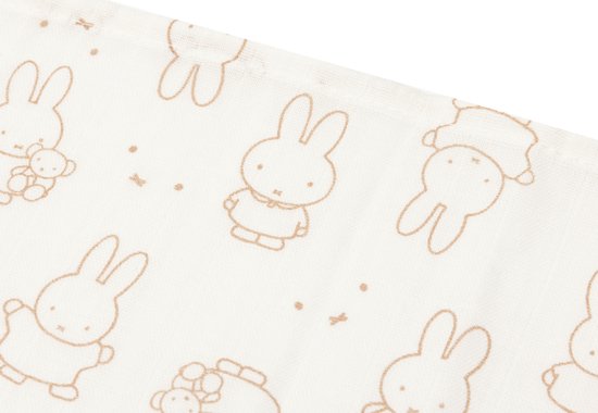Jollein Spucktuch Hydrophill 70x70cm Miffy Moments - Light Terra - 3 Stück van Jollein — afbeelding 5
