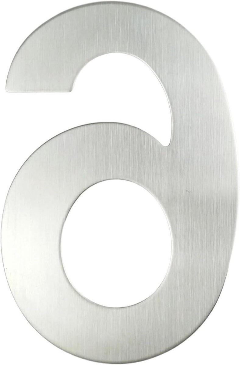 Huisnummer RVS - Adresnummer Deurplaat - Huis Herkenning - Drijvend Ontwerp - 20 cm - Zilver