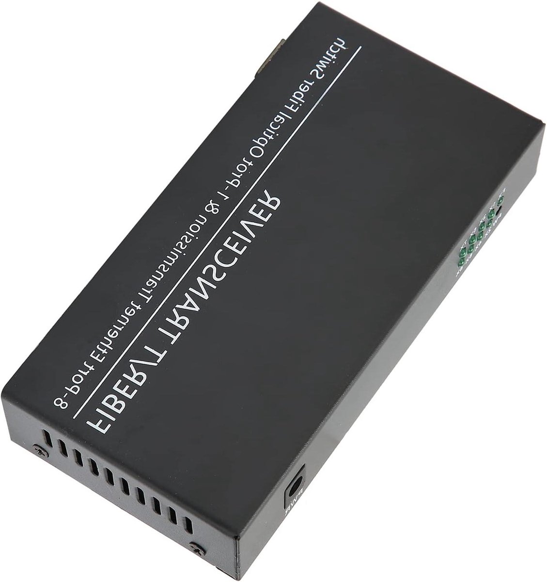 Gigabit Ethernet Converter - Netwerk Switch - Signaal Conversie - 1 Fiber 8 Poort - 10/100/1000M - Grijs