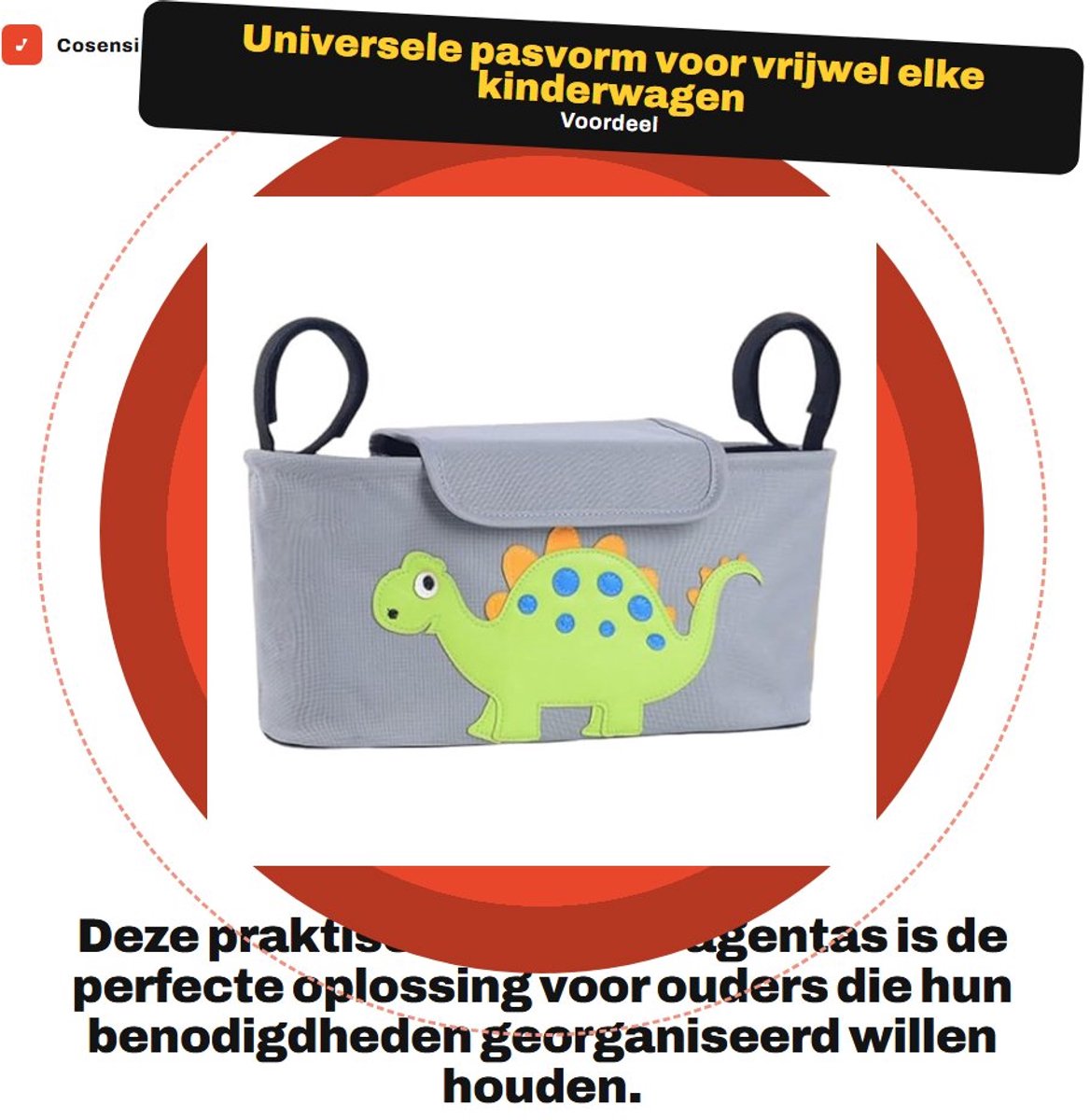 Dailygoods - Kinderwagentas Organizer voor Gemakkelijk Gebruik