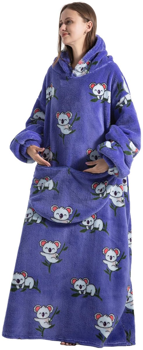 Dailygoods- Deken-Hoodie Extra Lange Oversized - Fleece Deken - Pluizig Gigantisch Sweatshirt - Thermisch Geïsoleerd - Draagbaar en Comfortabel