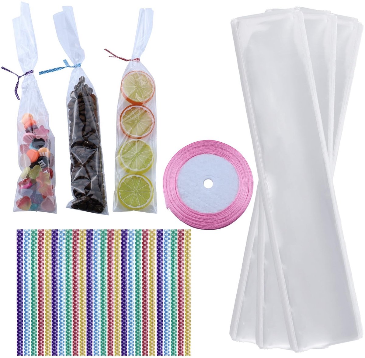 Dailygoods- Cellofaanzakjes 300 stuks - Transparante Zakjes - Cadeauzakjes - Verpakkingszakjes - Decoratiezakjes - Robuust Kunststof - Snoepzakjes