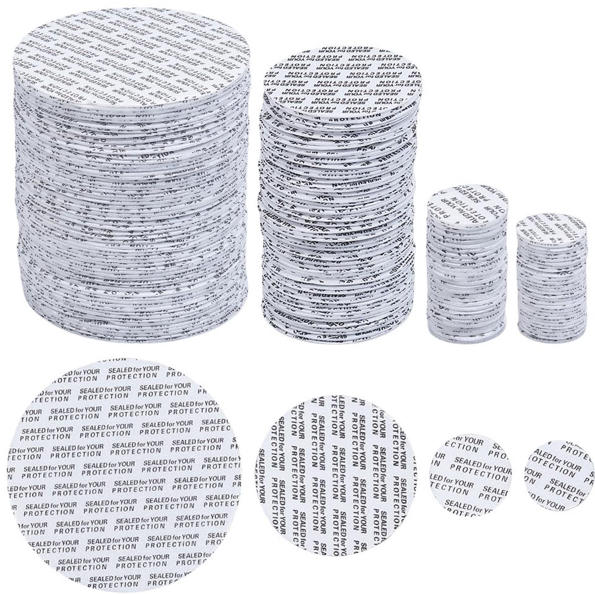 Dailygoods- Deksels Set van 4 - Schuimrubber - Afdichtingen 18/20/45/70 mm - Geschikt voor Flessen - Ronde Vorm - Verbeterde Afdichting