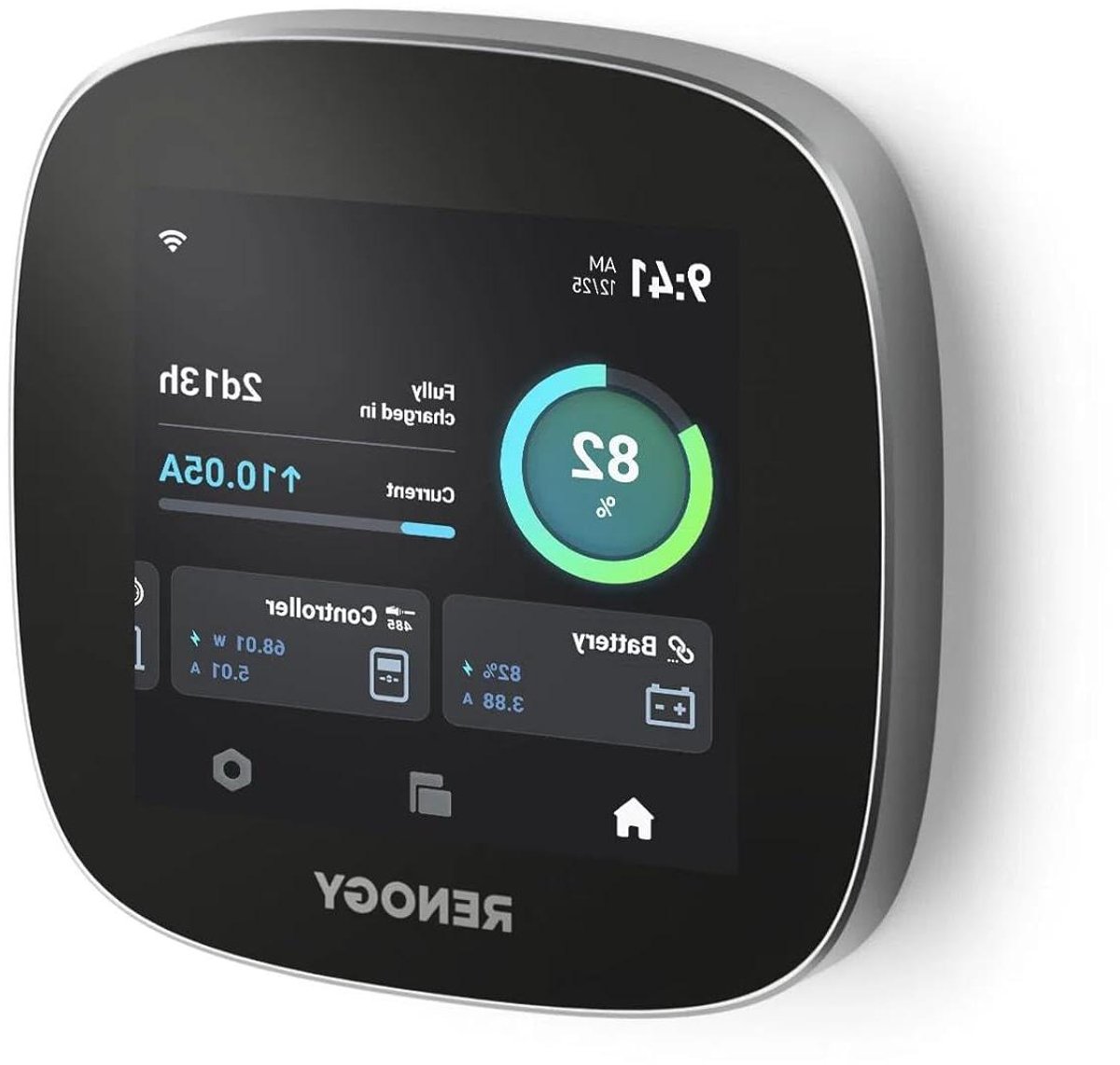 Energie Monitor - Stroombewaking Paneel - Off-grid Leven - Alles-in-één Oplossing - 10.6 cm - Zwart