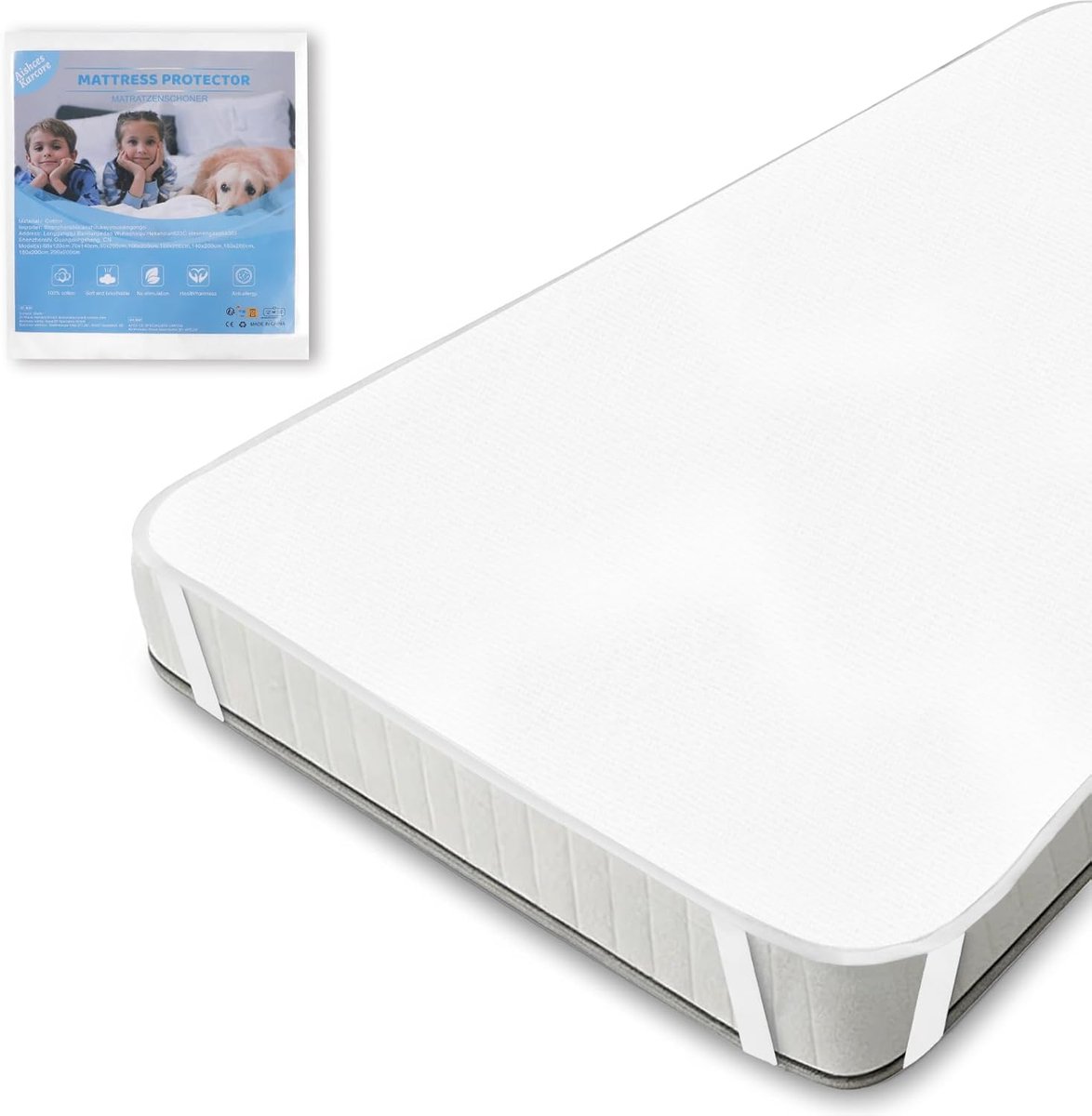 SnelShoppen - Matrasbeschermer 60x120 Molton - Ademend en Comfortabel - 100% Katoen - Perfect voor Kinderen en Baby's - Hygiënische Bescherming