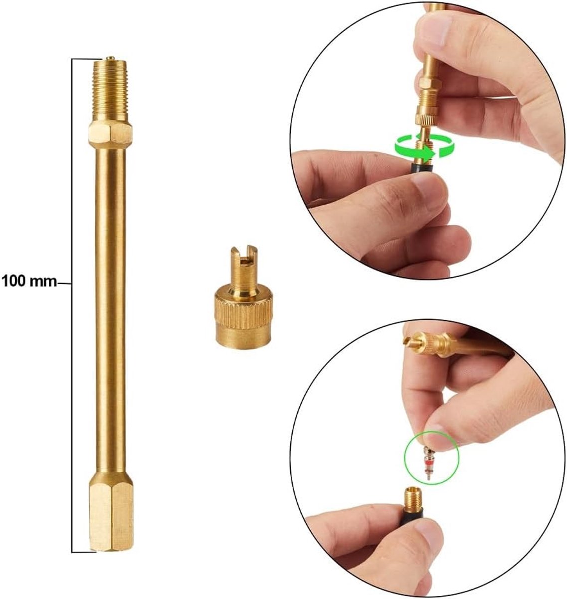 SnelShoppen - Luchtventiel voor E-scooter, Ventielverlengingsadapter voor Xiaomi M365, Pro, Pro2, 1S, Ninebot Max G30, Geschikt voor Segway Mini en Ho