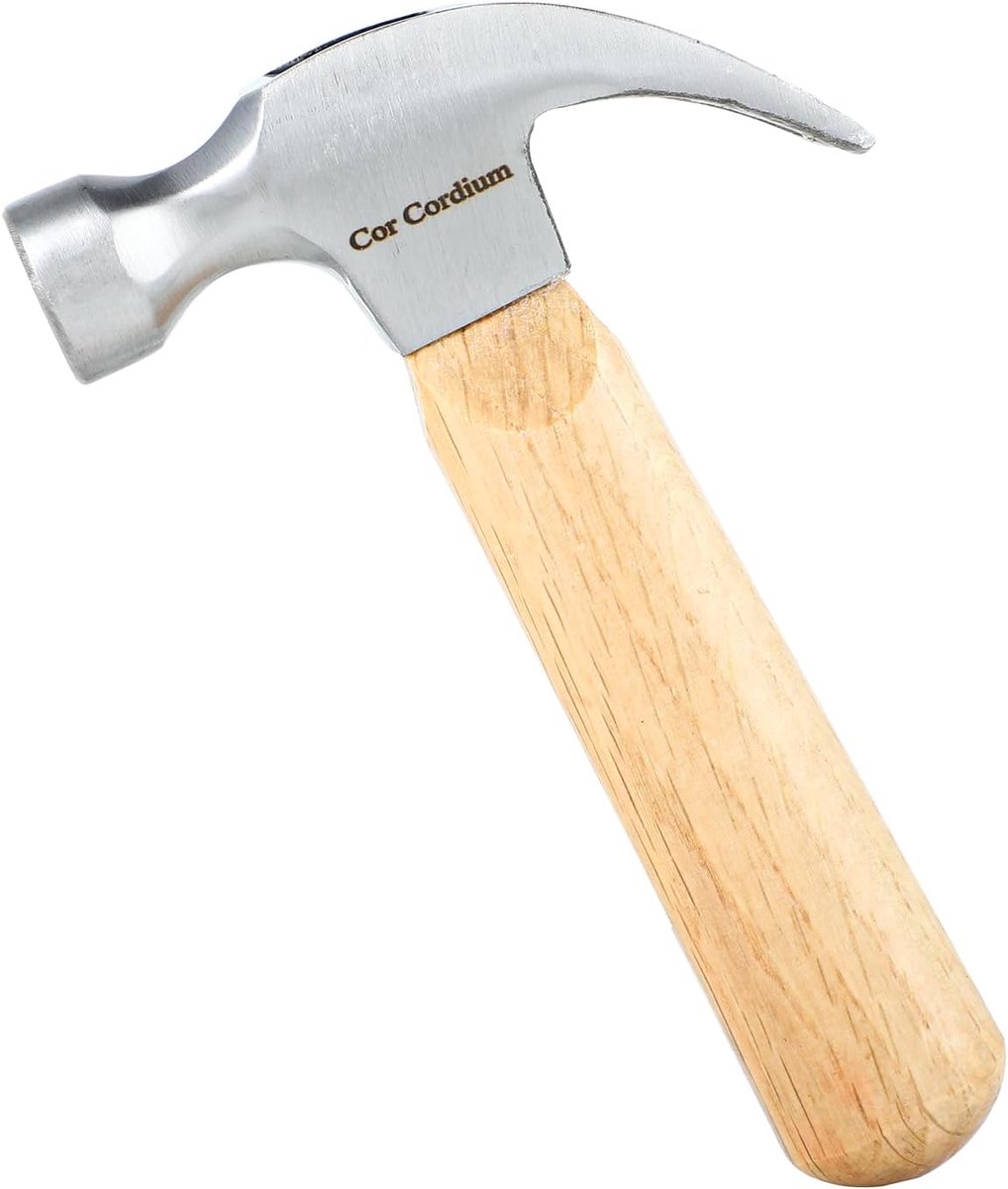 SnelShoppen - Claw Hammer met Houten Handvat en Stalen Kop - 8 oz Kleine Hamers voor Thuis & DIY - Ergonomisch Ontwerp, Antiroest, Ideaal voor Klussen