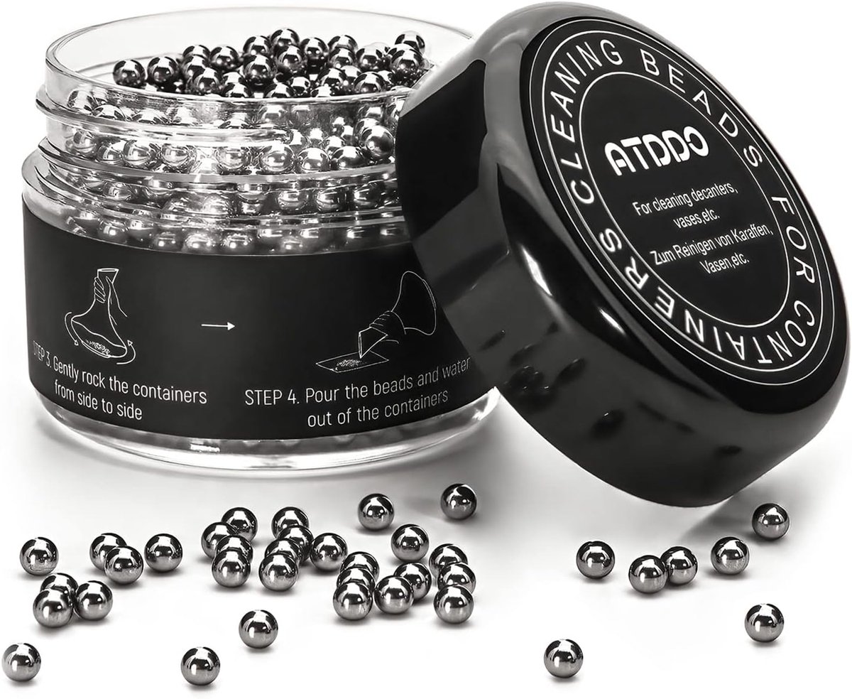 SnelShoppen - 1000 Stuks Reusable RVS Cleaning Beads voor Decanter, Carafes, Vazen, Veilig en Effectief voor Bottles, Schoonmaakballen voor Thuisgebru