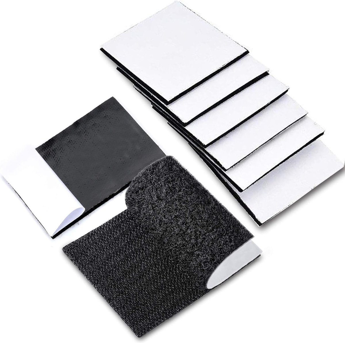 6 Paar Zelfklevende Velcro Pads Rechthoekig, 11CM Breed en 15CM Lang voor Creatieve Klussen, Thuis en Kantoor Toepassingen zoals Bevestigen, Monteren en Ophangen