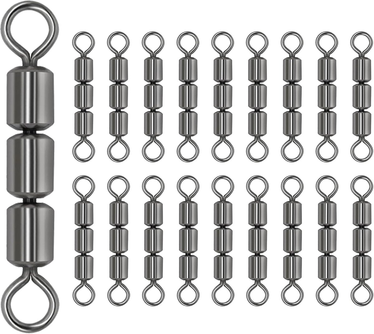 SnelShoppen - 20x Triple Vertebra Fishing - Kwaliteitsaccessoires voor Vissen - Sterke Copper Housing met Swirl Ball Bearings - Perfect voor Forelviss