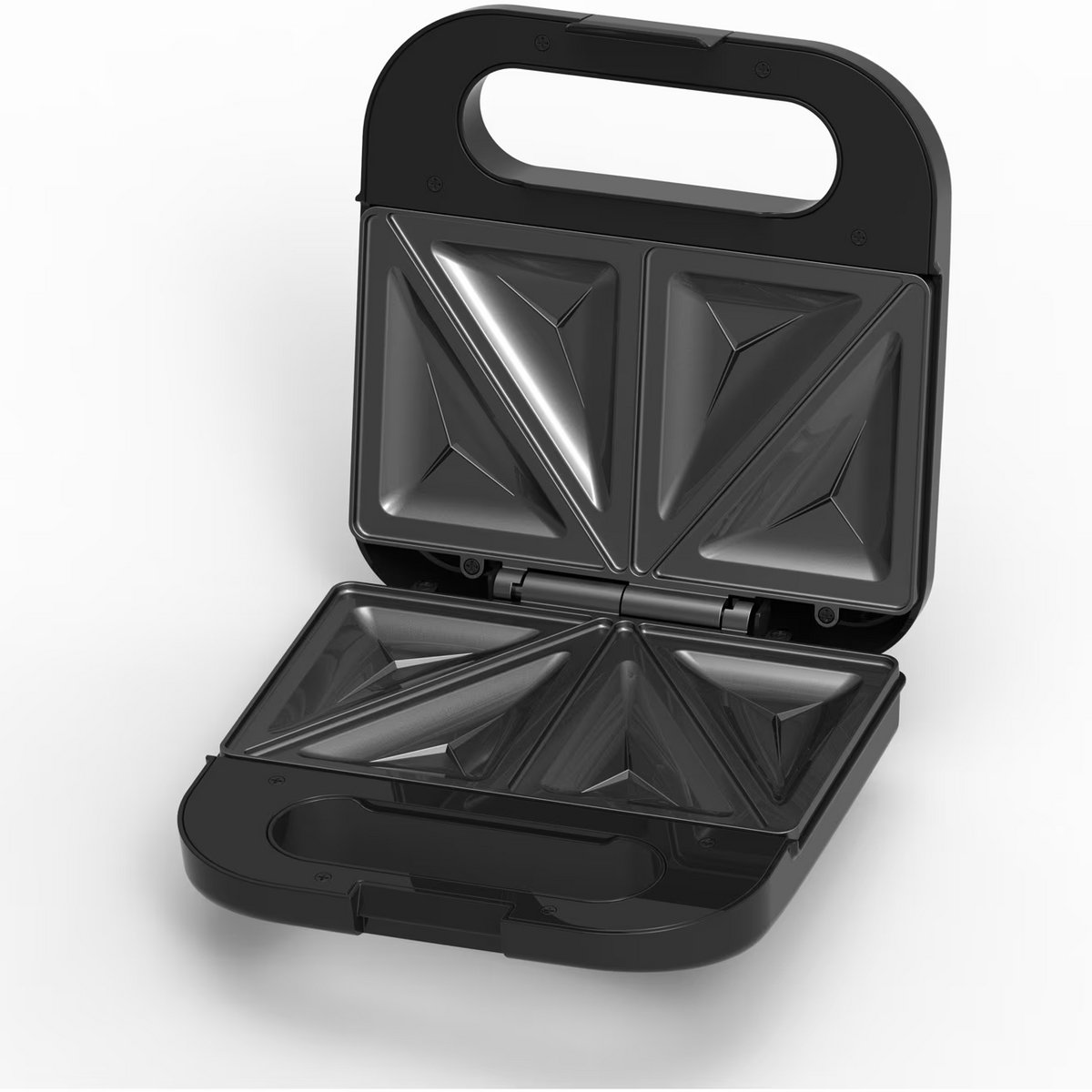 Heinner Elektrische Sandwichmaker en Tosti-ijzer – 750 W – Voor 2 Sandwiches – Antiaanbakplaten – Koelblijvende Handgreep – Indicatielampjes – Veiligheidssluiting – RVS Paneel – Zwart