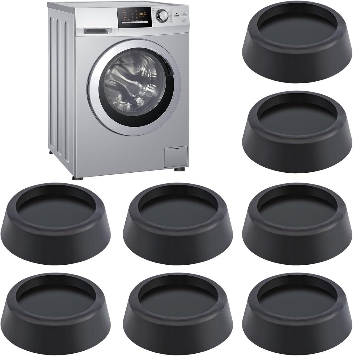 SnelShoppen - 8pcs Vibration Dampers Wasmachine - Anti-Vibratie Voeten, Ronde Demper, Geluidsdempers voor Wasmachine, Droger, Koelkast, Tafel, Stoel,