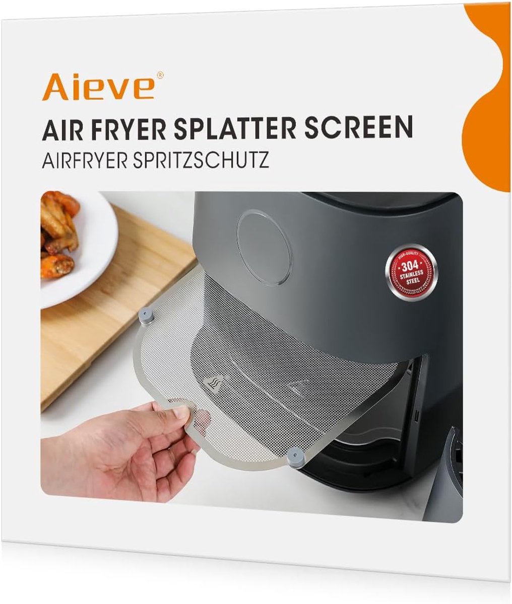 SnelShoppen Splash Guard voor Airfryer RVS Fijnmazig Geschikt voor XXL 4.7L & 5.7L Airfryers Beschermplaat Keuken Accessoire Makkelijk Schoon t