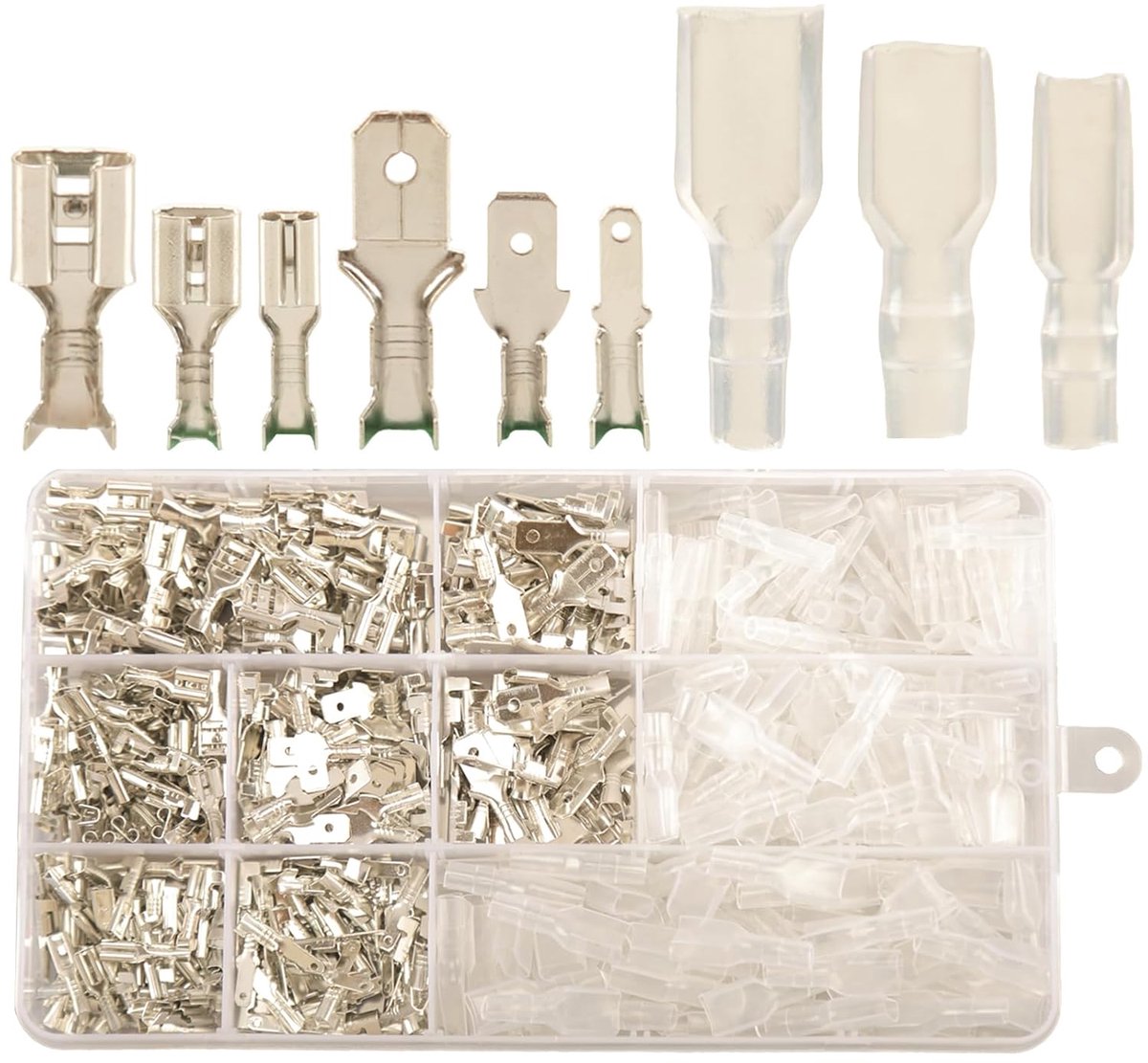 SnelShoppen - 540pcs Spade Connector Set 2.8mm 4.8mm 6.3mm met Isolatiesleeve - Crimp Terminals Elektrische Connectoren - Duurzaam Tinned Koper - Idea