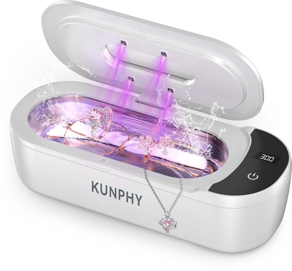 SnelShoppen - Ultrasoon reinigingsapparaat 48 kHz - Geluidsarme ultrasone reiniger voor sieraden, beugels en scheerapparaten - Met timer 5 en 10 minut
