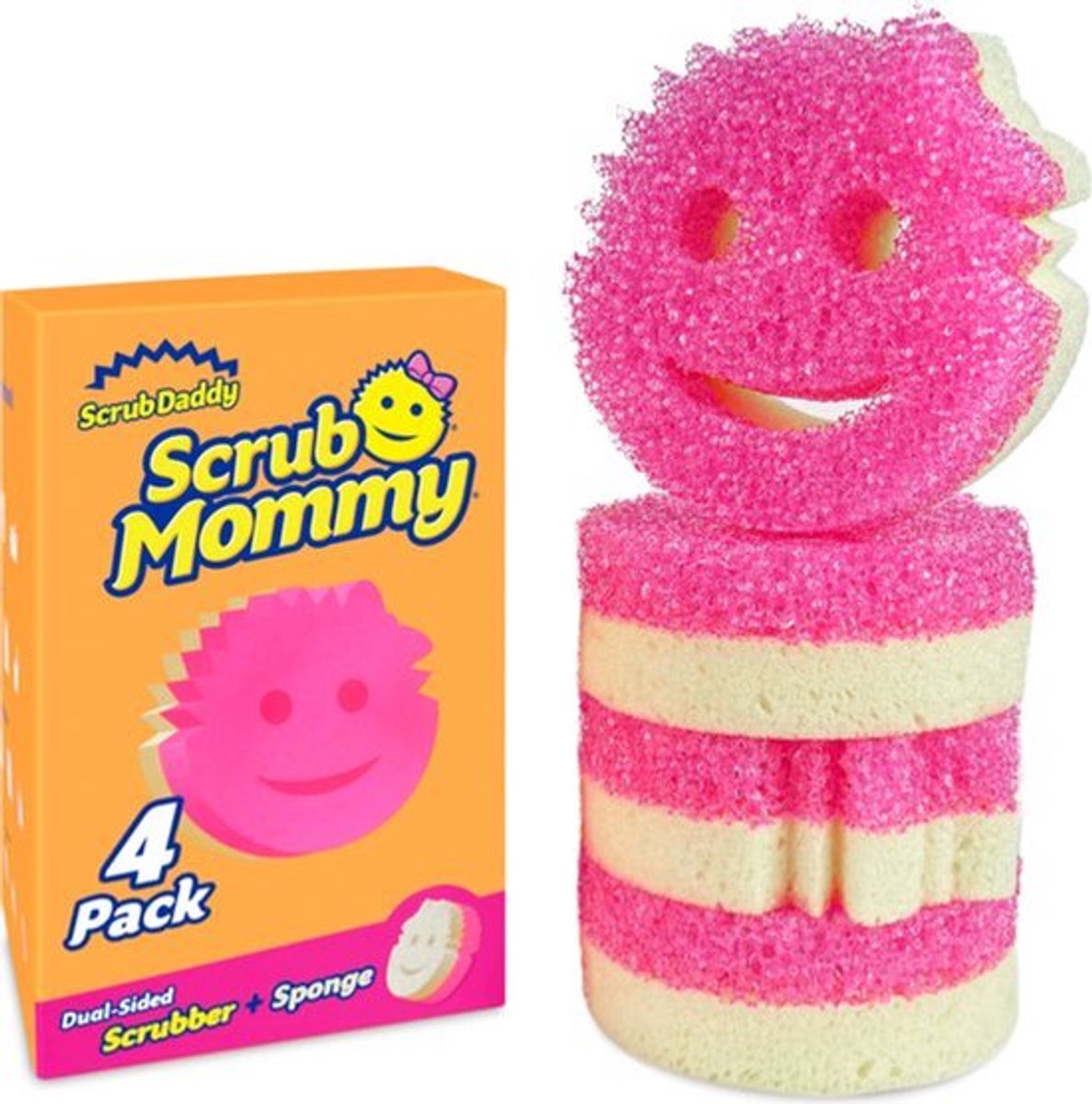 Scrub Daddy | Scrub Mommy sponzen roze (4 stuks)
