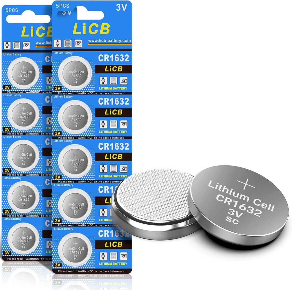 SnelShoppen - 10 Stuks CR1632 3V Lithium Knopcel Batterijen - Lange Levensduur, Betrouwbaar, Geschikt voor Elektronica, Horloges, Remote Controls