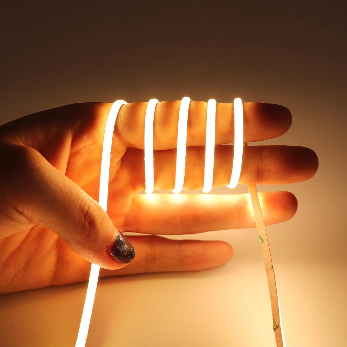 SnelShoppen - COB LEDstrip 12V 5m Warmwit 3000K 3mm Ultradun Flexibel 400 LEDs/m Hoge Dichtheid CRI 90+ Voor Decoratie Keuken en Meubels