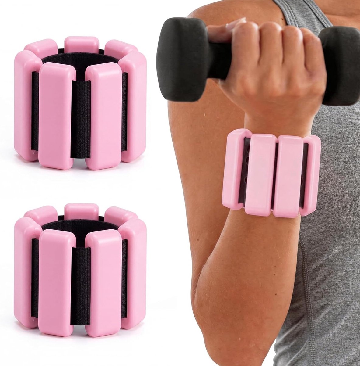 Verstelbare Gewichtsmanchetten voor Enkels en Polsen | 1 kg Enkelgewichten voor Yoga, Fitness en Pilates, Versterk je Training