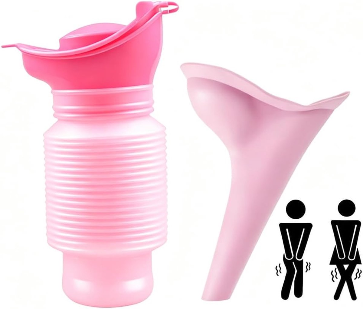 SnelShoppen - Draagbare Urinefles 750 ml, Lekvrij Urineapparaat voor Dames en Heren, Herbruikbaar en Compact voor Camping, Auto, Reizen en Verkeer