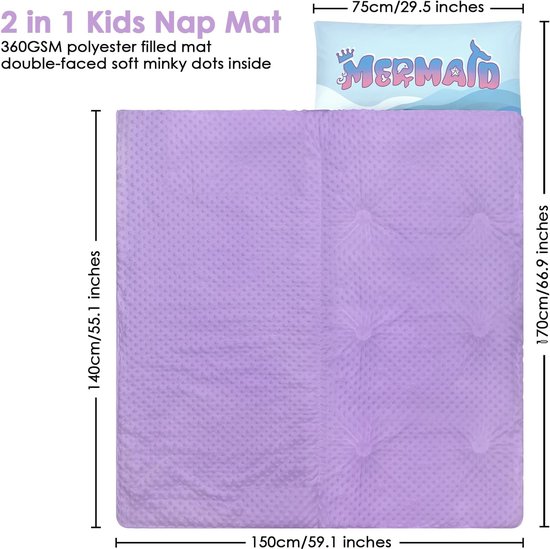 SnelShoppen - Grote Slaapzak voor Meisjes, Napmat voor Kinderen met Verwijderbaar Kussen, Warme Peuter Slaapzak voor Slaapkamer en Kinderdagverblijf, van Snelshoppen — afbeelding 3
