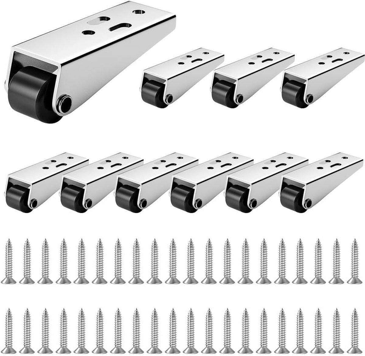 SnelShoppen - 10 Stuks Zware Meubelwielen, Universele Vervangingswielen voor Meubels, Mini Vaste Wielen, Ideaal voor Bureau, Kast en Kleine Meubels, I