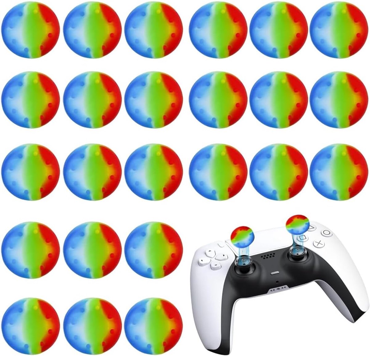 SnelShoppen - 24pcs Joystick Caps - Vervangende Silicone Thumbstick Grip Caps voor Game Controllers - Kleurige Joystick Covers voor Optimalisatie en P