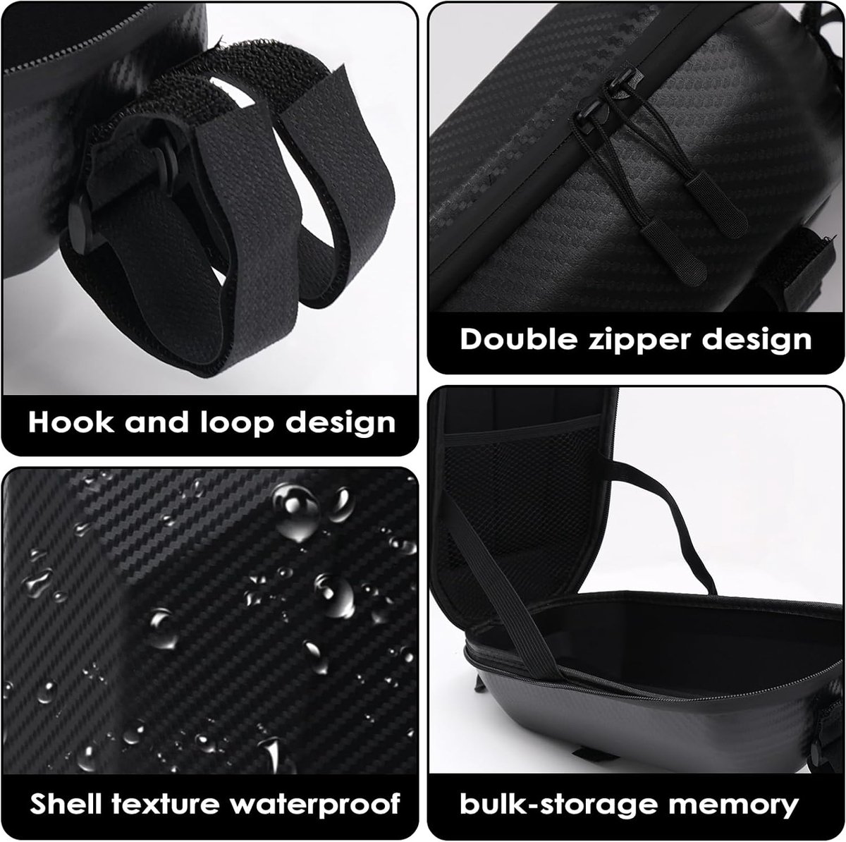 SnelShoppen - E-Scooter Bag 4L - Waterdichte Handvat Bagage, EVA Hard Shell, Grote Capaciteit Fietstas voor Elektrische Scooters, Sleutels en Kleine S
