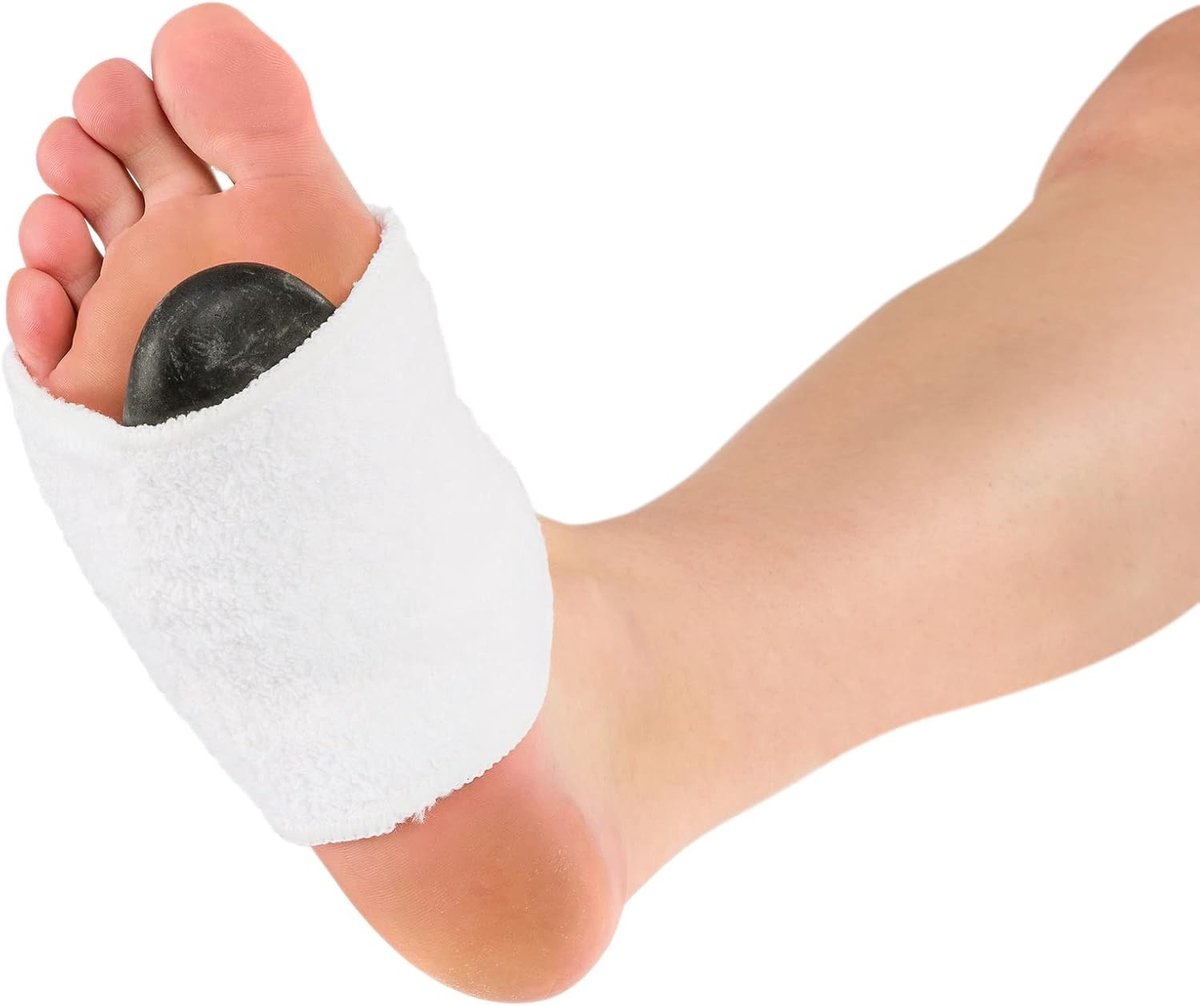 SnelShoppen - Hot Stone Voetband met Klittenband – 1 Paar – 100% Katoen (Terry Kwaliteit) – Voor Ontspanning en Massage – Geschikt voor Groot en Klein