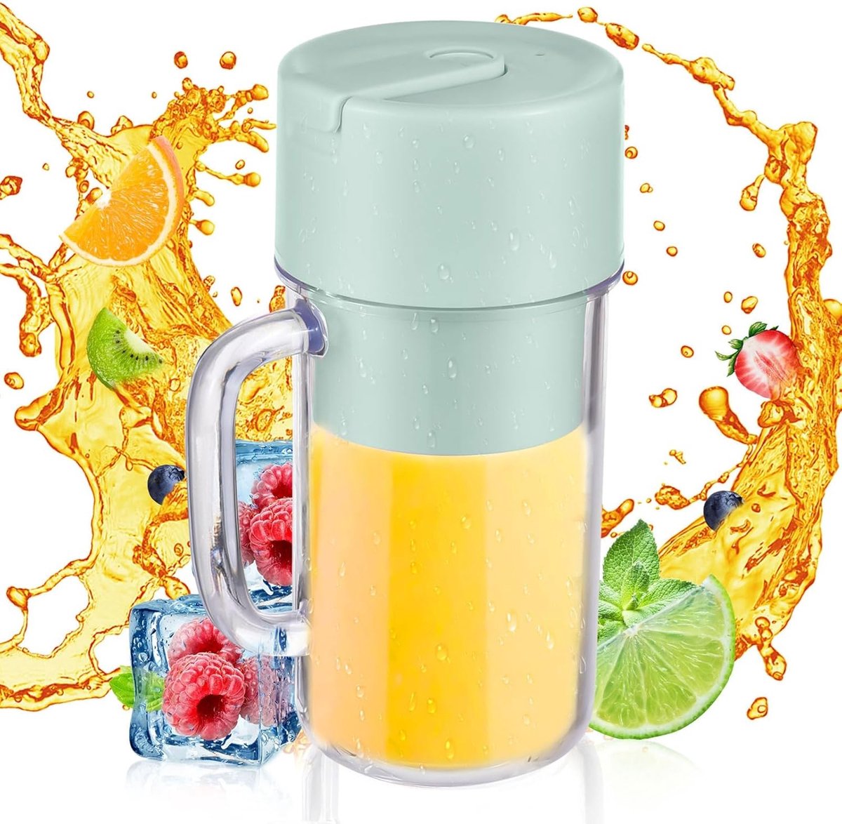 SnelShoppen - Personal Blender 22000rpm - 6 Bladen - USB Type-C Oplaadbaar - IP67 Waterdicht - Handheld Smoothie Maker voor Thuis, Kantoor, Reizen en