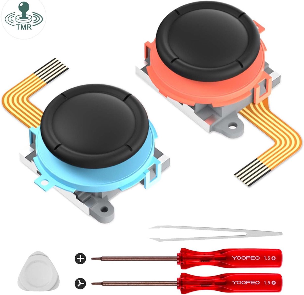 SnelShoppen - Joystickvervanging Switch 2 JoyCon - Drift-proof Anti-jitter Elektromagnetische Sensor Analoge Stick met Reparatiegereedschap voor JoyCo