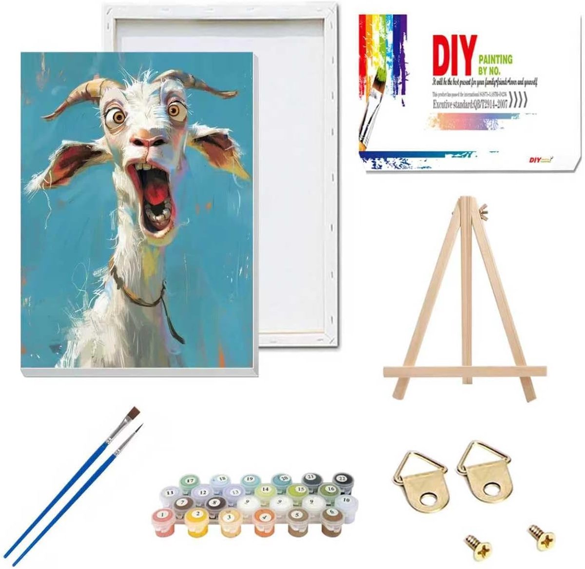 SnelShoppen - Schilderen Op Nummer Kinderen - Schapen Schilderen op Nummer Set 20x30 cm Met Frame - Creatief Kinderproject Voor Verjaardagen en Kerstm