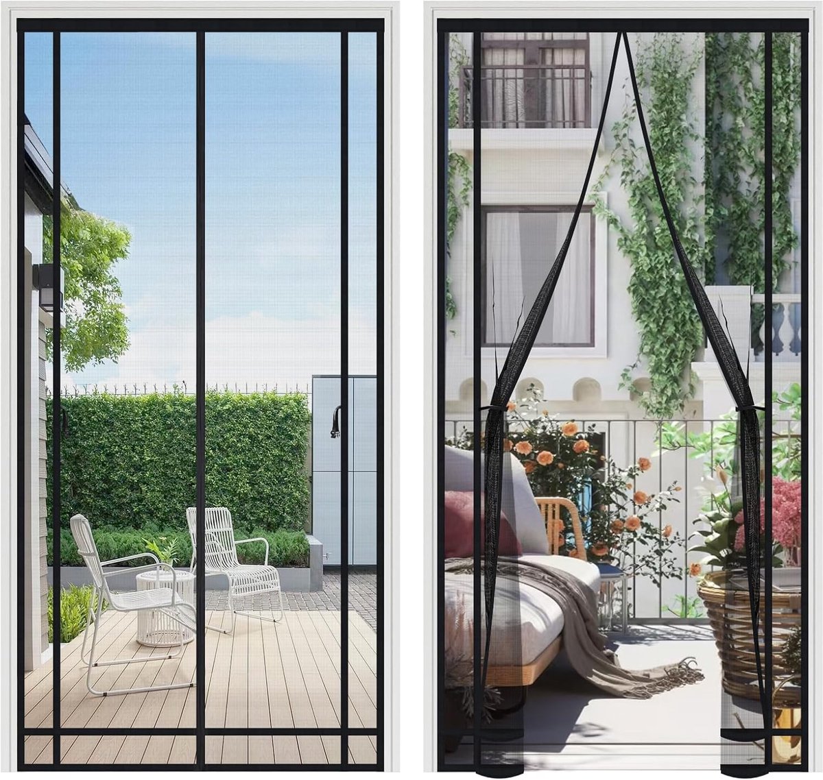 SnelShoppen - Insectenhor Magnetisch voor Balkon- en Terrasschermen - 120x210 cm - Dubbelzijdige Gespen - Geen Boren - Ideaal voor Slaapkamer en Patio