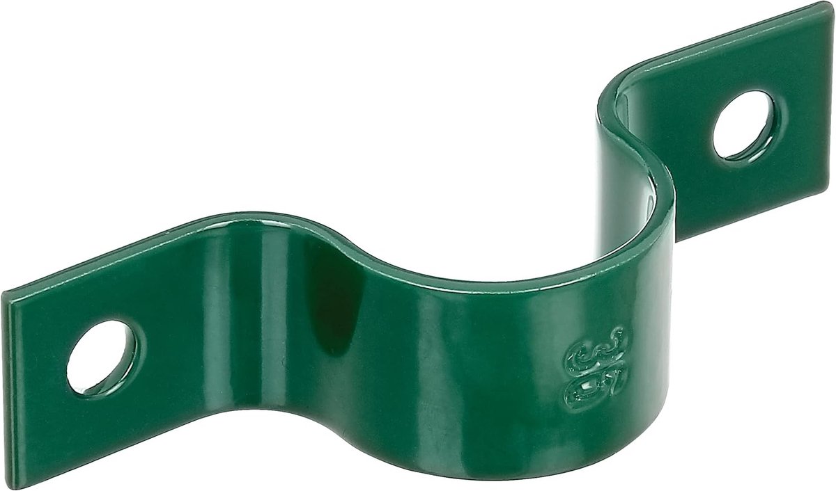 SnelShoppen - Pipe Clamp voor het Bevestigen van Hekpalen aan Muren - Gegalvaniseerd Staal met Groene Kunststof Coating - Voor Post Ø 34 mm - Hoogwaar