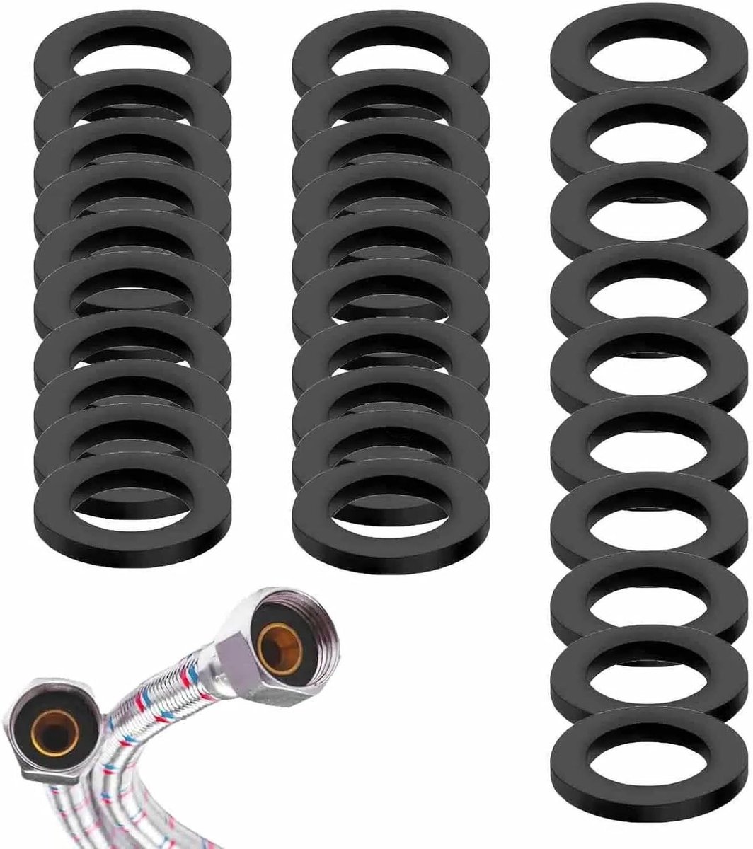 Rubberen afdichtringen 30 stuks - Platte ring 19x2mm voor douche, kraan en industrieel gebruik