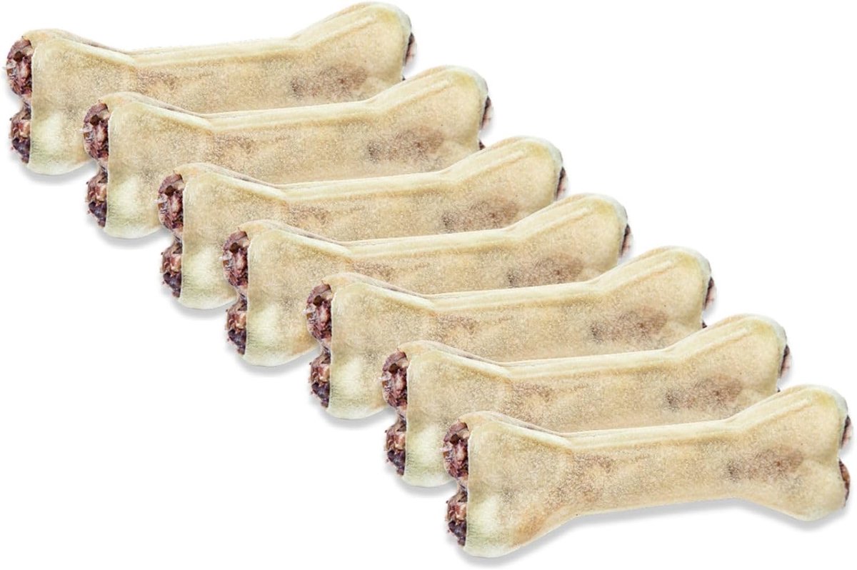 SnelShoppen - 7-Delige Hondensnacks Set - 12 cm Runderbotten van Natuur Leer - Ondersteunt Schone Tanden en Gezonde Gums - Zonder Conserveermiddelen -