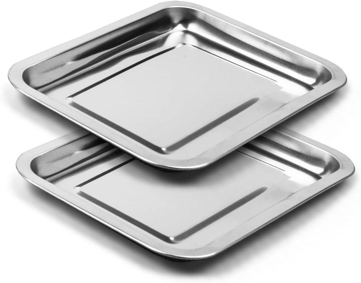 SnelShoppen - Collection trays voor cutting board - 2 stuks - RVS, vaatwasserbestendig, uitbreidbaar, perfect voor keuken, barbecue, en feesten