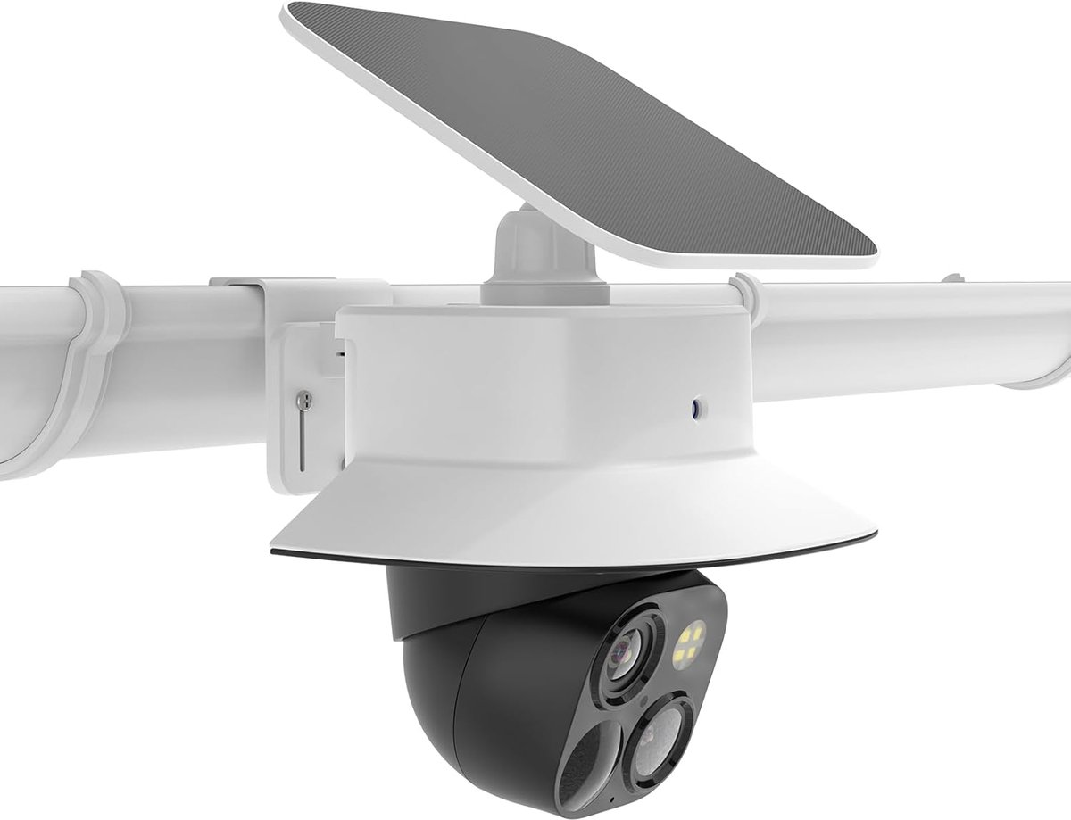 SnelShoppen - Camera Houder voor Eufy Security SoloCam S340 - Goot Houder + Camera Bescherming - Weerbestendig - Perfect voor Buiten Gebruik - Wit