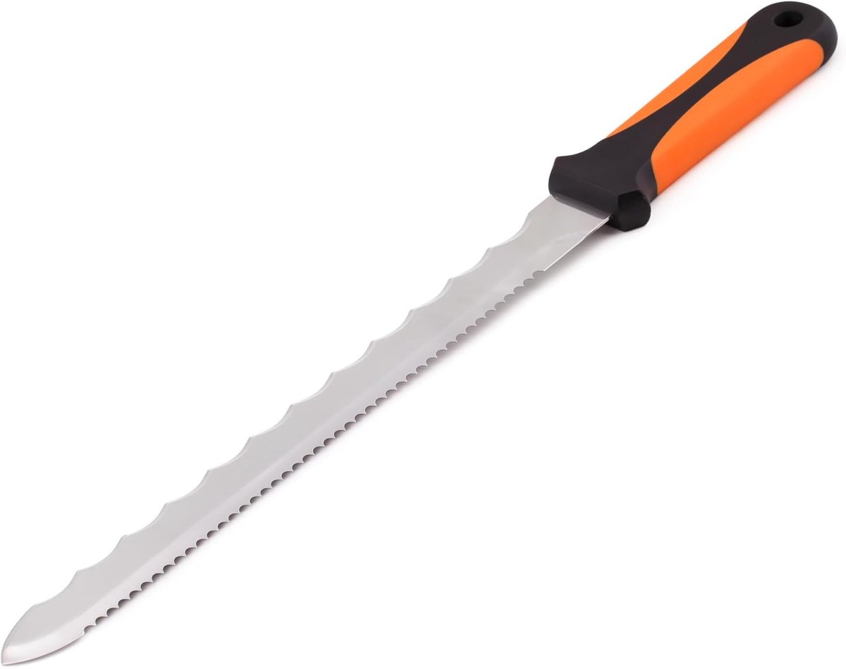 SnelShoppen - Insulation Knife Styrofoam Snijmes Dubbelzijdig RVS 280 mm met 28 cm Kartelblad voor Isolatie, Tuin en Bouw
