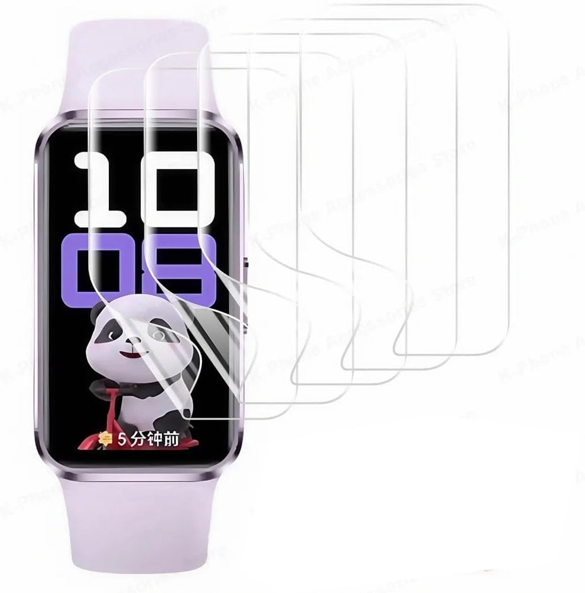 SnelShoppen - 5x Hydrogel Film Screen Protector voor Smartwatch - Flexibele HD Duidelijke TPU Bescherming - Touch-sensitief en Bubbels Vrij - HUAWEI B