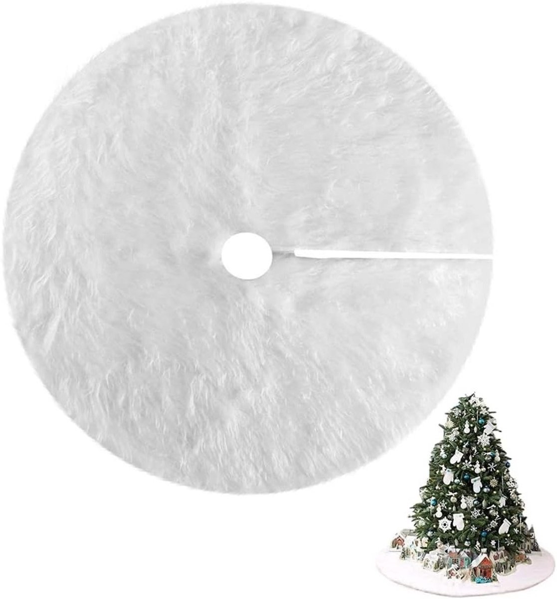 Sneeuwachtige Pluche Kerstboomrok van 78 cm - Luxe Kerstdecoratie, Voetbedekking en Bescherming voor de Kerstboom
