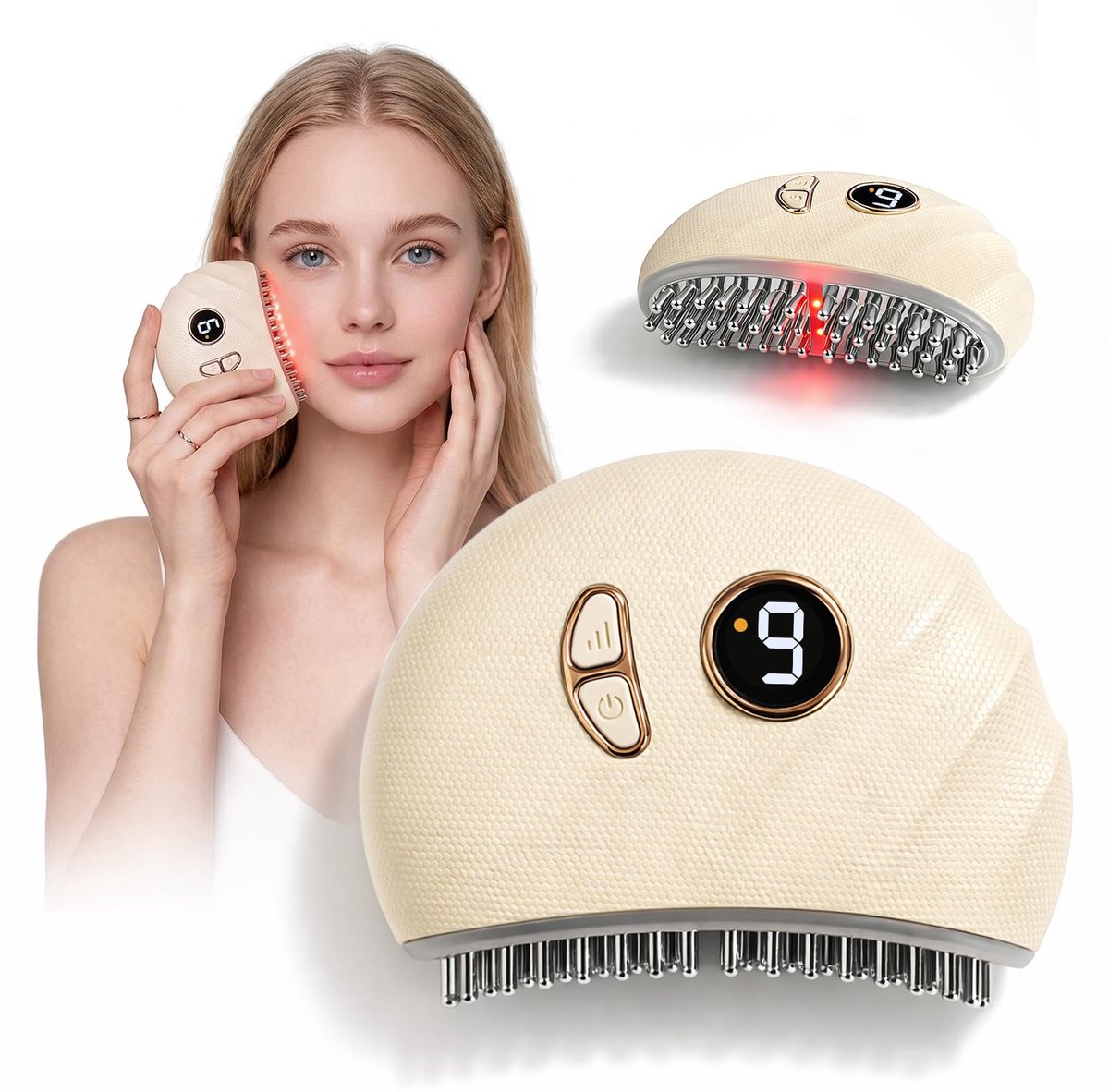 QTTVBTNA -TMJ Massageapparaat - Kaakmassageapparaat - Gezichtsmassage - 3-in-1 met pulsmodus, trilling en warmte - 9 niveaus, 15 min auto-off - Ergonomisch ontwerp - Oplaadbaar - Voor kaakpijn, nekpijn, tandenknarsen en spierspanning